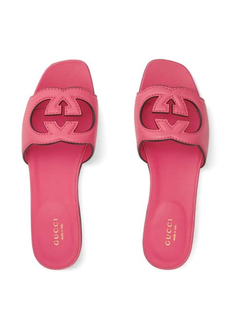 gucci blue rubber slide sandals|gucci interlocking g slide sandal.